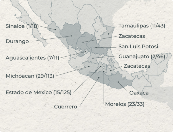 Mezcal Mexico map